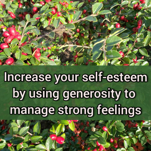 Increase your self-esteem by using generosity to manage strong feelings