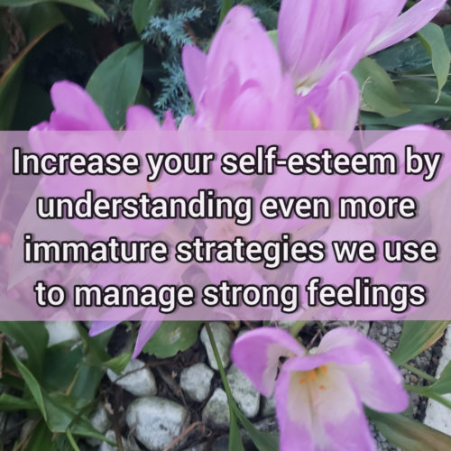 Increase your self-esteem by understanding slightly more mature strategies we use to manage strong feelings