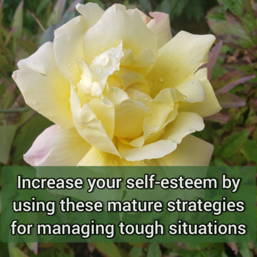 Increase your self-esteem by using these mature strategies for managing tough situations
