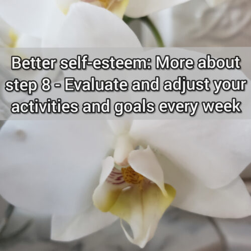 Better self-esteem: More about step 8 - Evaluate and adjust your activities and goals every week